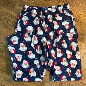 Old Navy Navy and Red Santa Print Pajama Pants